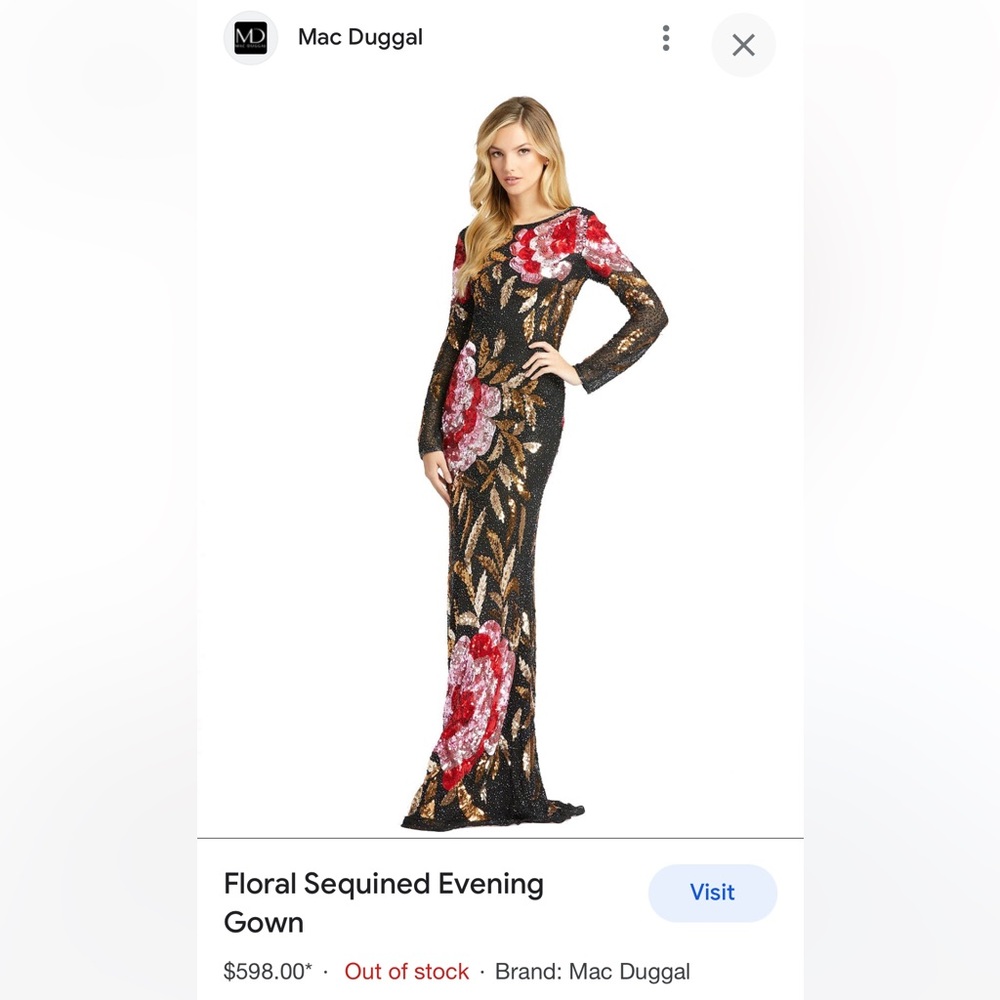 Max Duggal Florian sequined evening gown